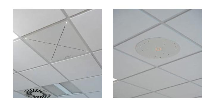 Micrófonos de techo Sennheiser TeamConnect Ceiling 2 y TCC M instalados en las aulas de la Universidad Metropolitana de Cardiff.