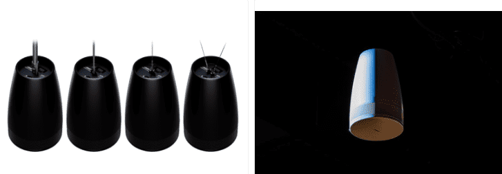 Tecnología Ring Array de Bose Professional con ocho drivers y woofer integrado en DesignMax Luna