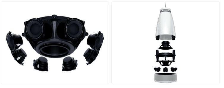 Altavoces DesignMax Luna proporcionando sonido envolvente en gimnasios boutique y áreas de bienestar