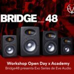 Monitores de estudio EVE Audio serie EXO presentados en el Workshop Open Day x Academy en Bridge48 Barcelona
