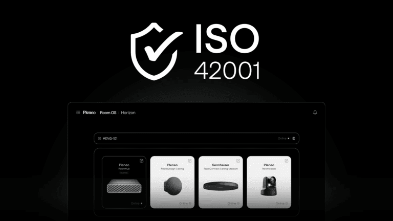 Pleneo se convierte en el primer fabricante AV/UC con certificación ISO 42001, reforzando la seguridad y gobernanza de la IA en salas inteligentes, todo un éxito para sus sistemas de inteligencia artificial