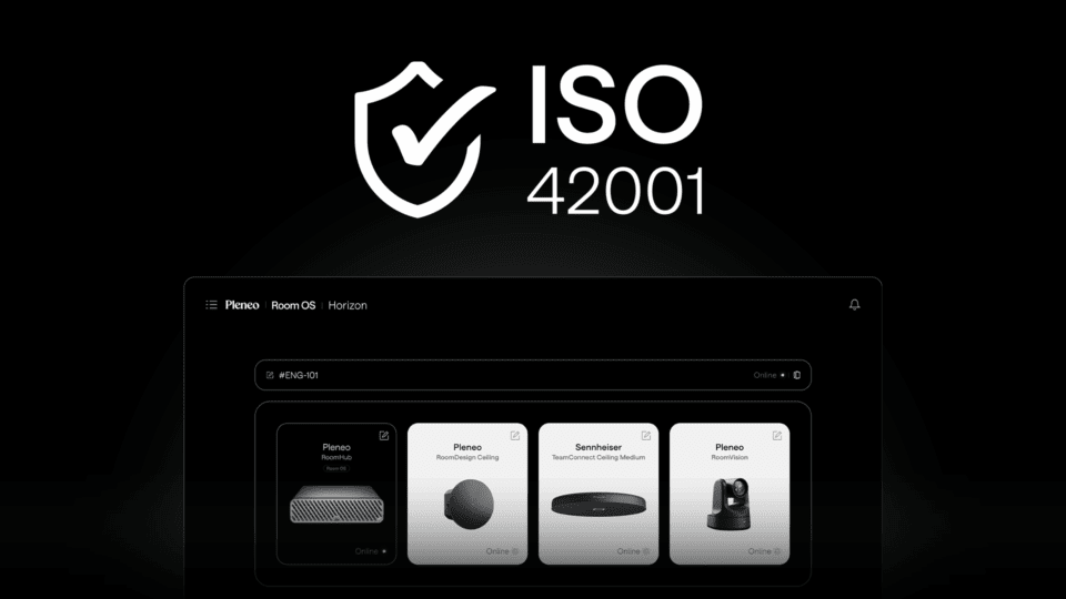 Pleneo se convierte en el primer fabricante AV/UC con certificación ISO 42001, reforzando la seguridad y gobernanza de la IA en salas inteligentes, todo un éxito para sus sistemas de inteligencia artificial