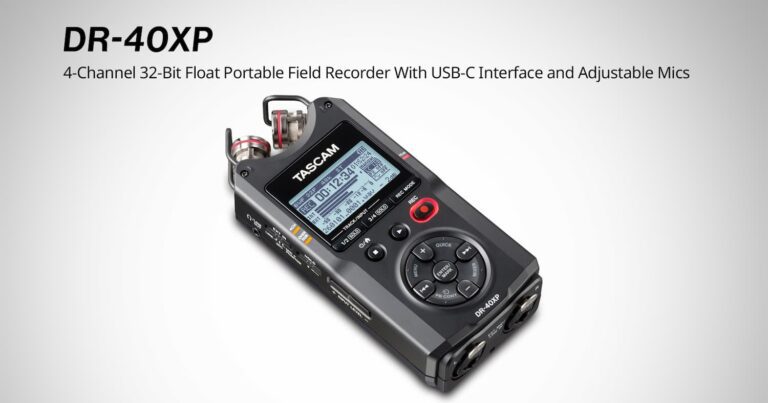 TASCAM DR-40XP grabadora portátil con 32-bit float y micros ajustables A/B y X/Y
