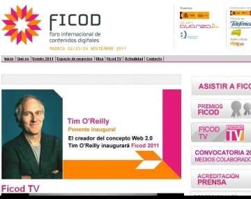 El creador del concepto Web 2.0,Tim O'Reilly, inaugurará FICOD 2011