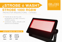 Proyector arquitectural STROBE 1000 RGBW de ELAN: STROBE 1000 RGBW Proyector arquitectural STROBE 1000 RGBW de ELAN