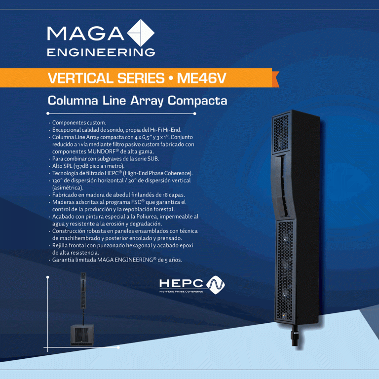 Columna Line Array Compacta de la Serie Vertical