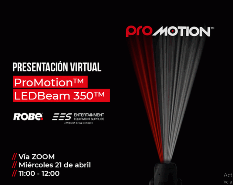 Presentación virtual del equipo de proyección de iluminación ProMotion de Robe Lighting