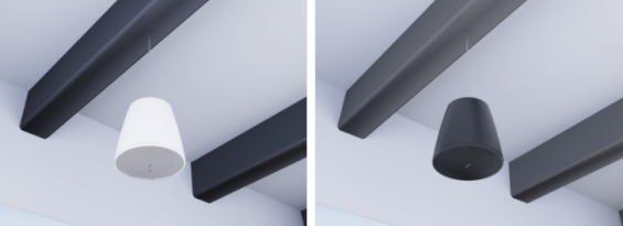 altavoces colgantes para instalación de sonido en espacios comerciales