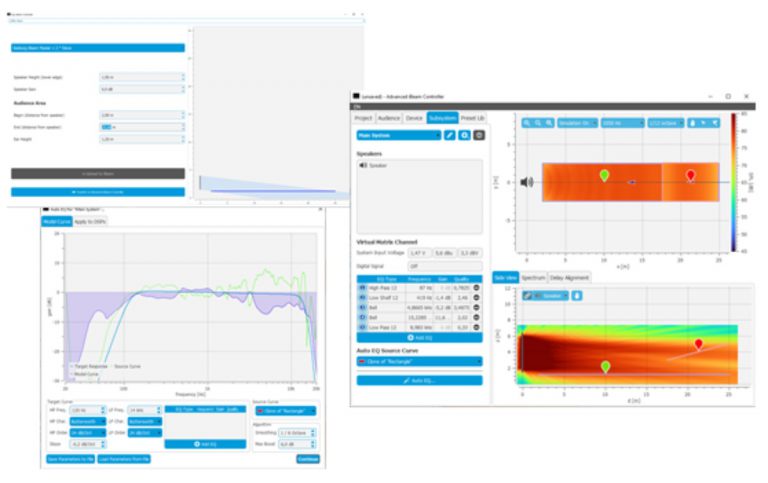 instalaciones de sonido serie iBeam y el software Easy iBeam® Controller