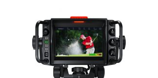 visor URSA Studio Viewfinder G2 con una pantalla táctil