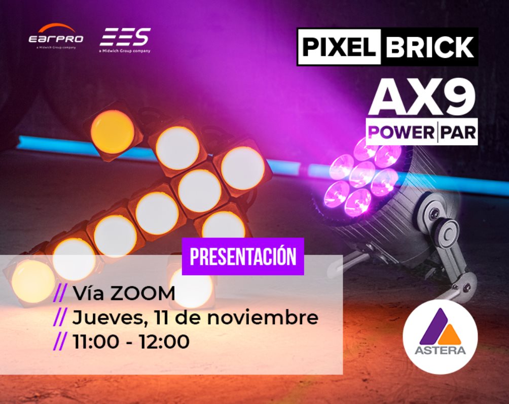 presentación virtual de los nuevos PixelBrick y AX9 PowerPAR de Astera