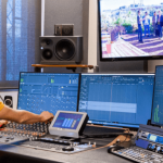 Consolas Fairlight Desktop, los escritorios de mezclas del gigante australiano Blackmagic se integra a un programa informativo de la teledifusora France Télévisions consola Fairlight Desktop Audio Editor