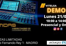 demostración sobre la nueva mesa de audio MIDAS Heritage-D