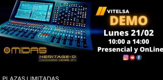 demostración sobre la nueva mesa de audio MIDAS Heritage-D