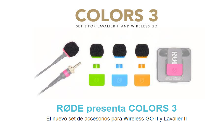 El nuevo set de accesorios para Wireless GO II y Lavalier II COLORS 3 de RØDE