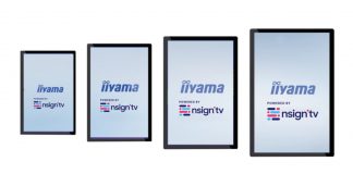 solución All-in-One de digital signage de nsign.tv integrada en las pantallas de iiyama
