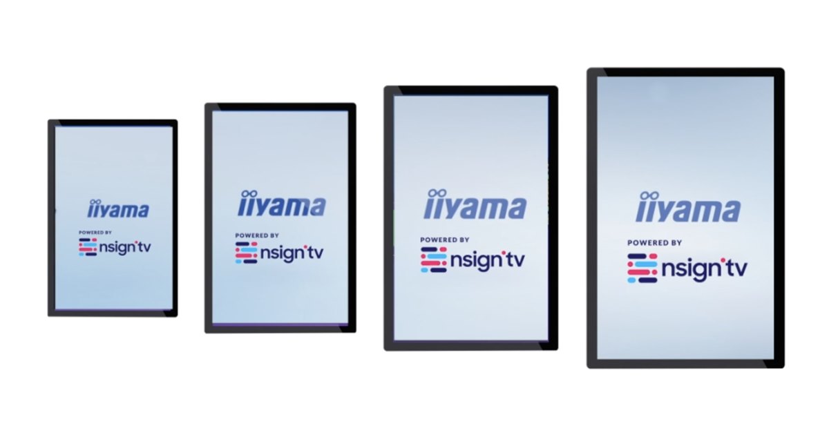 solución All-in-One de digital signage de nsign.tv integrada en las pantallas de iiyama
