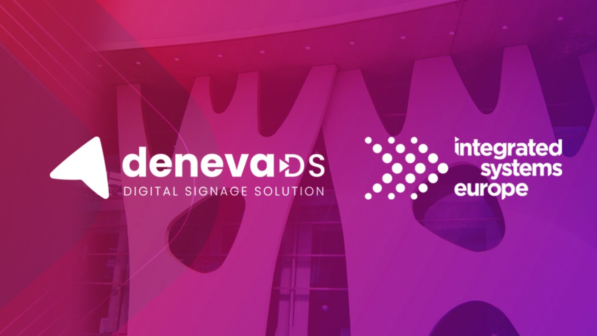 DENEVA en ISE 2023 presentando a DenevaDS su plataforma de Digital Signage