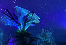 Los proyectores láser de la Serie HS de Christie en el espectáculo del planeta Nebula Los proyectores láser de la Serie HS de Christie en el espectáculo del planeta Nebula