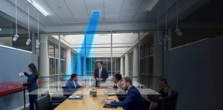 El array microfónico de techo ATND1061DAN de Audio-Technica certificado para Salas de Microsoft Teams