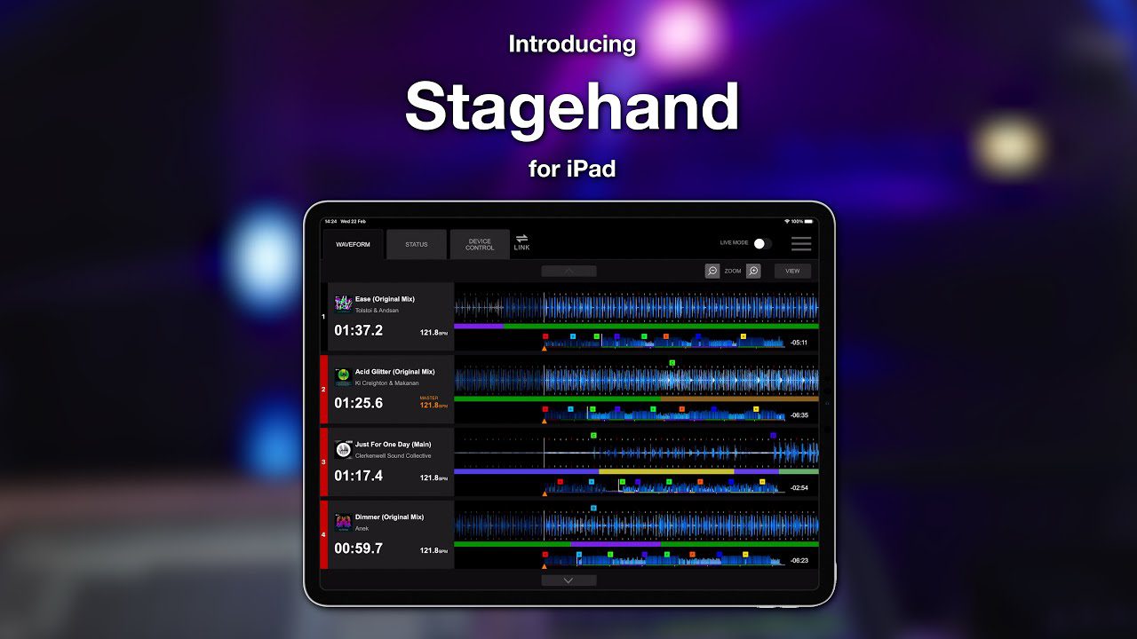 Stagehand app de pioneer DJ para ipad