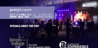 Las nuevas soluciones de iluminación para exteriores, broadcast de Cameo en Prolight + Sound 2023