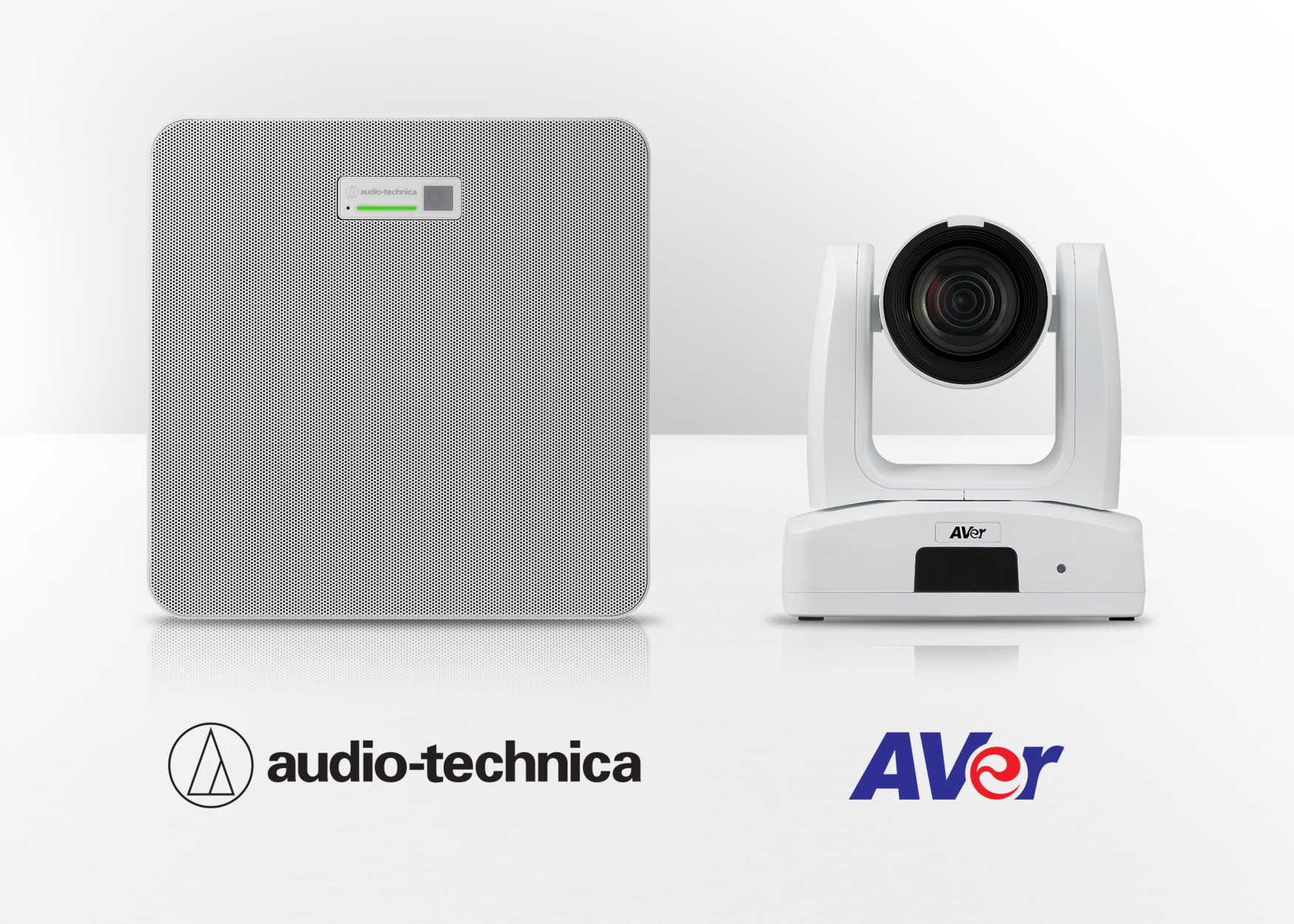 Descubre el array de micrófonos de techo de Audio-Technica para videoconferencias con las cámaras PTZ de AVer