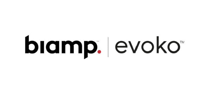 soluciones de reserva de salas de trabajo de Evoko distribuidas por Biamp