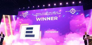 Europalco ganador del premio ‘AV Award’ en la categoría de Empresa de alquiler, Staging y Producción Virtual del Año"