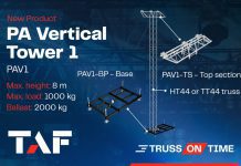 Presentamos la nueva PA Vertical Tower 1 de TAF, para tus eventos al aire libre, Conciertos y Parques temáticos Presentamos la nueva PA-TORRE-1 de TAF, para tus eventos al aire libre, Conciertos y Parques temáticos