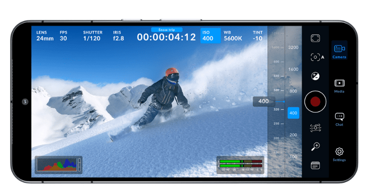 Nueva app de blackmagic camera para android