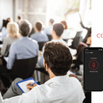 Crowd Mics 3.0 de Biamp para presentaciones, conferencias, paneles de discusión o eventos