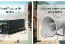 OPTIMUS lidera la megafonía para exteriores con los sistemas de megafonía y comunicación certificados más eficaces del mercado Amplificador IP IF-7W y altavoz exponencial AC-930EN de OPTIMUS, soluciones de megafonía para exteriores y sistemas de alarma por voz en espacios abiertos, conforme a normativa EN 54.