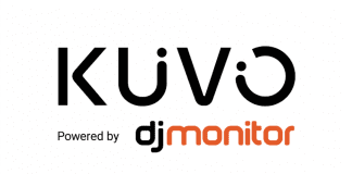 Logotipo de KUVO powered by DJ Monitor, plataforma de identificación musical para locales de ocio nocturno.