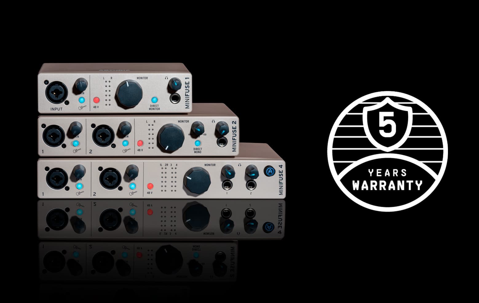 Interfaz de audio Arturia MiniFuse edición limitada Champagne en sus tres modelos (MiniFuse 1, 2 y 4)