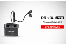 actualización de firmware v2.0 del Tascam DR-10L Pro para la edición de archivos de vídeo y audio