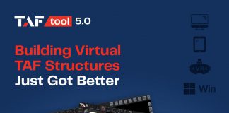 Pantalla del software TAFtool 5.0 mostrando estructuras virtuales en 3D