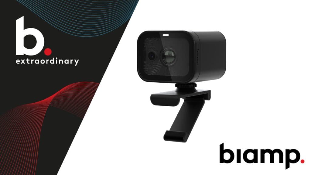 Cámara para conferencias Biamp Vidi 280 con certificación Zoom Rooms, diseñada para salas de reuniones grandes y medianas.