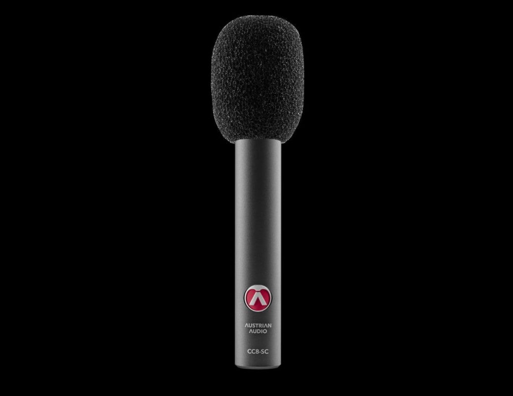Micrófono de condensador supercardioide CC8-SC de Austrian Audio con filtro antiviento, ideal para instrumentos acústicos