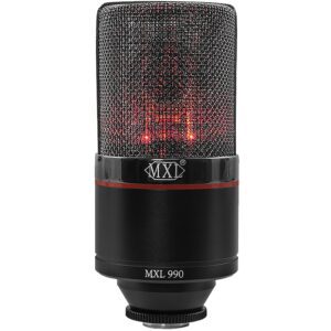 Micrófono de condensador MXL 990 Blaze incluido en el kit profesional StreamDesk de Marshall Electronics.