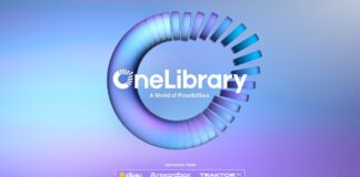 Logotipo oficial de OneLibrary, la nueva biblioteca DJ universal desarrollada por AlphaTheta, Native Instruments y Algoriddim, compatible con djay Pro, rekordbox y Traktor.