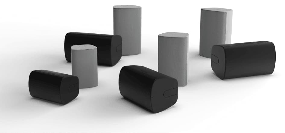 Altavoces Biamp Desono para distribución uniforme del sonido en salas de conferencias grandes.