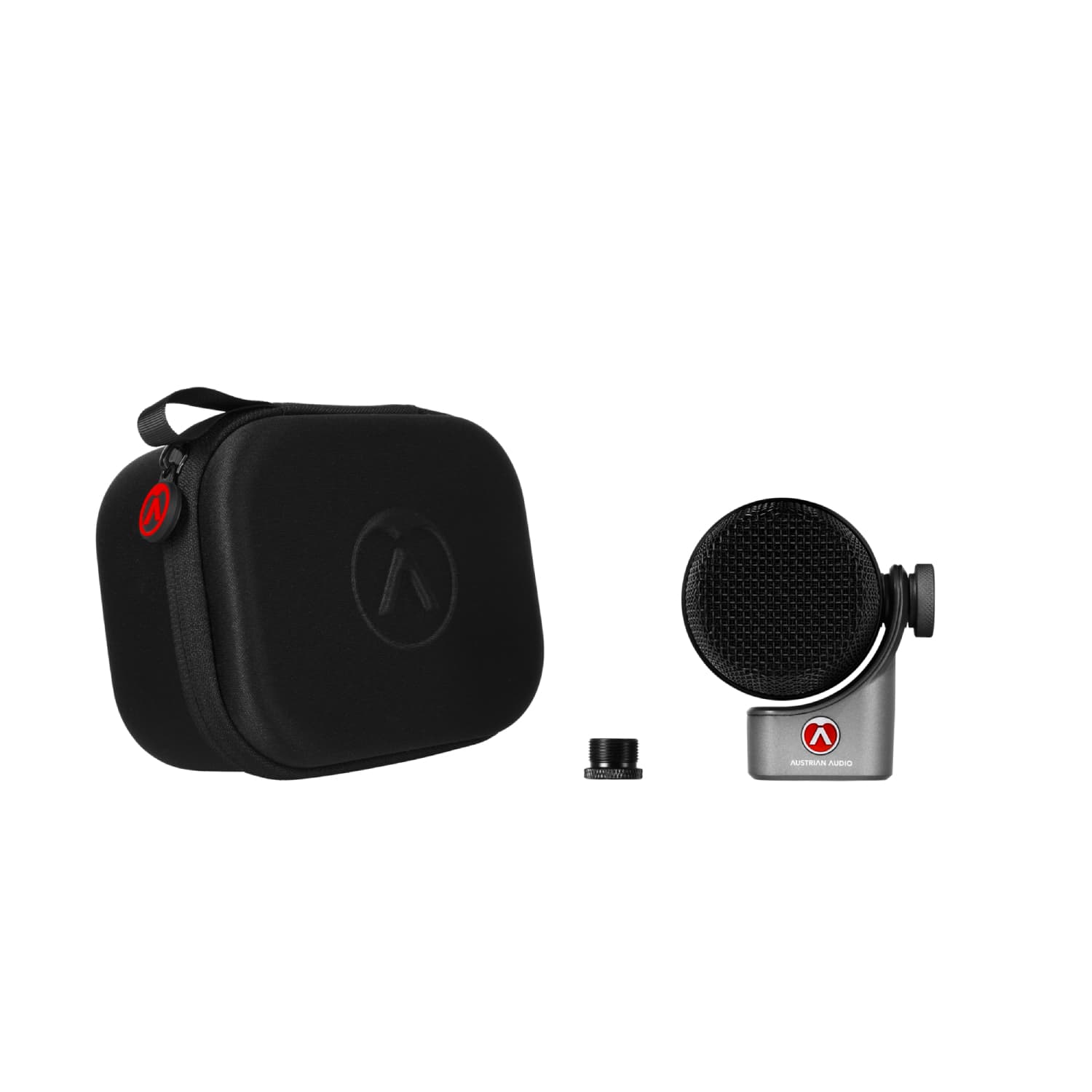 Contenido del micrófono de bombo Austrian Audio OC-B6 con estuche de transporte profesional