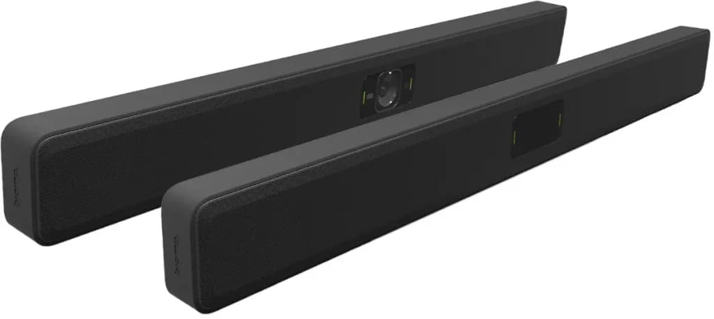 Optimización de salas de reunión pequeñas con barras de videoconferencia Biamp Parlé para audio y vídeo profesional en espacios compactos.