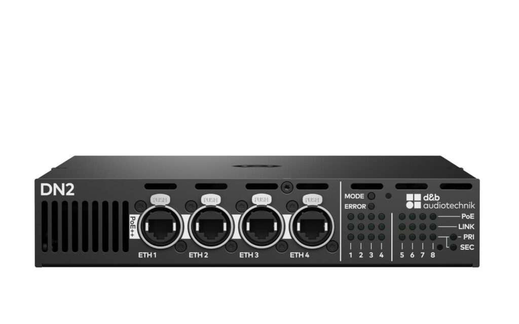 d&b audiotechnik Milan DN2, conmutador AVB con PoE++ para altavoces en red Serie U