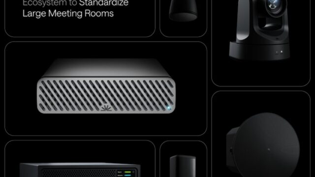 Ecosistema de hardware de Pleneo para estandarizar salas de reuniones grandes con cámaras, audio y control Room OS.