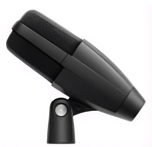 Sennheiser MD 421 Kompakt en vista lateral con diseño compacto para microfonía profesional en directo y estudio