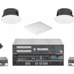 Audio-Technica y Extron para Microsoft Teams Rooms con sistema AV certificado, altavoces de techo, micrófonos inalámbricos y control central