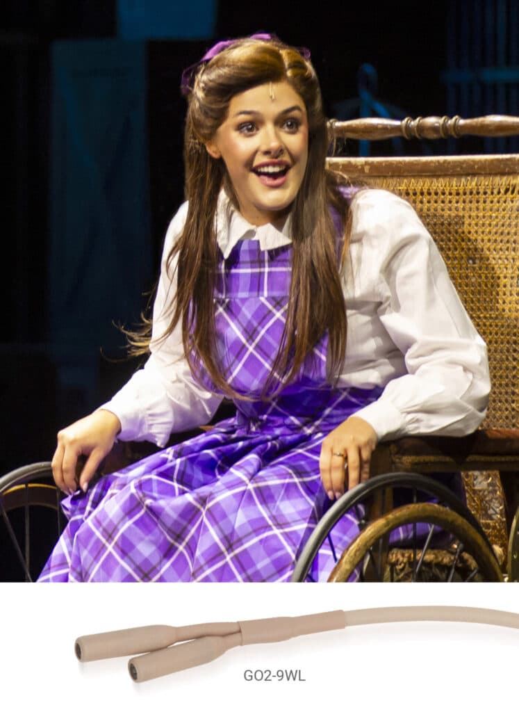 Point Source Audio SERIES9 en Wicked con solución GO2-9WL para microfonía teatral discreta en escena