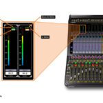 AstralComm en ISE 2026 en consola DiGiCo Quantum con monitorización de mute, batería, potencia, NexLink y medidor Q en tiempo real.